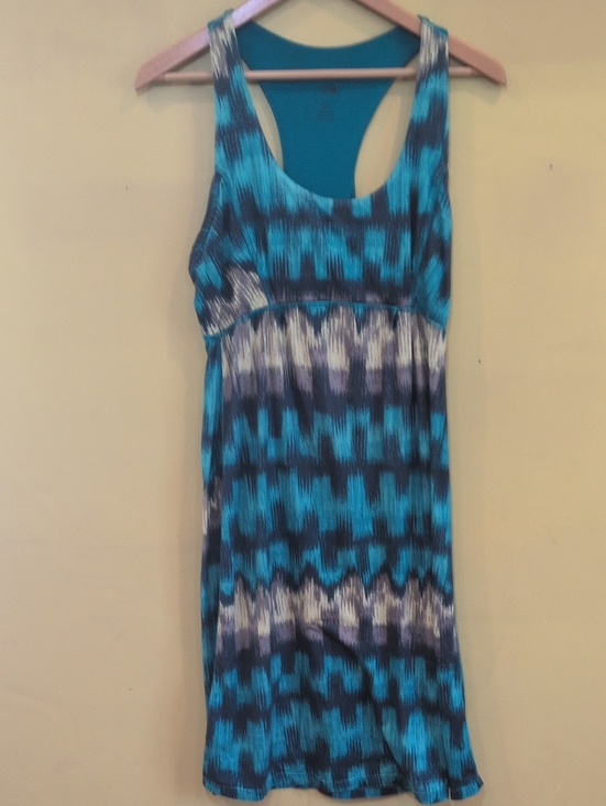 The North Face Dresses & Skirts - The North Face Teal and Navy Racerback Patterned Dress